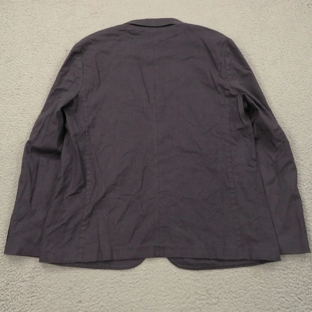 J Crew Jacket Mens XL Hemp Cotton Unstructured Blazer 44R Suit Coat Indigo Blue